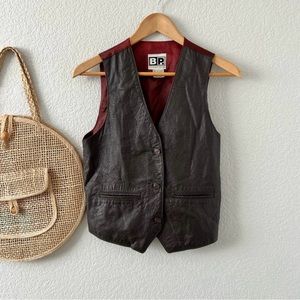 VEST Nordstrom XS Brown Leather